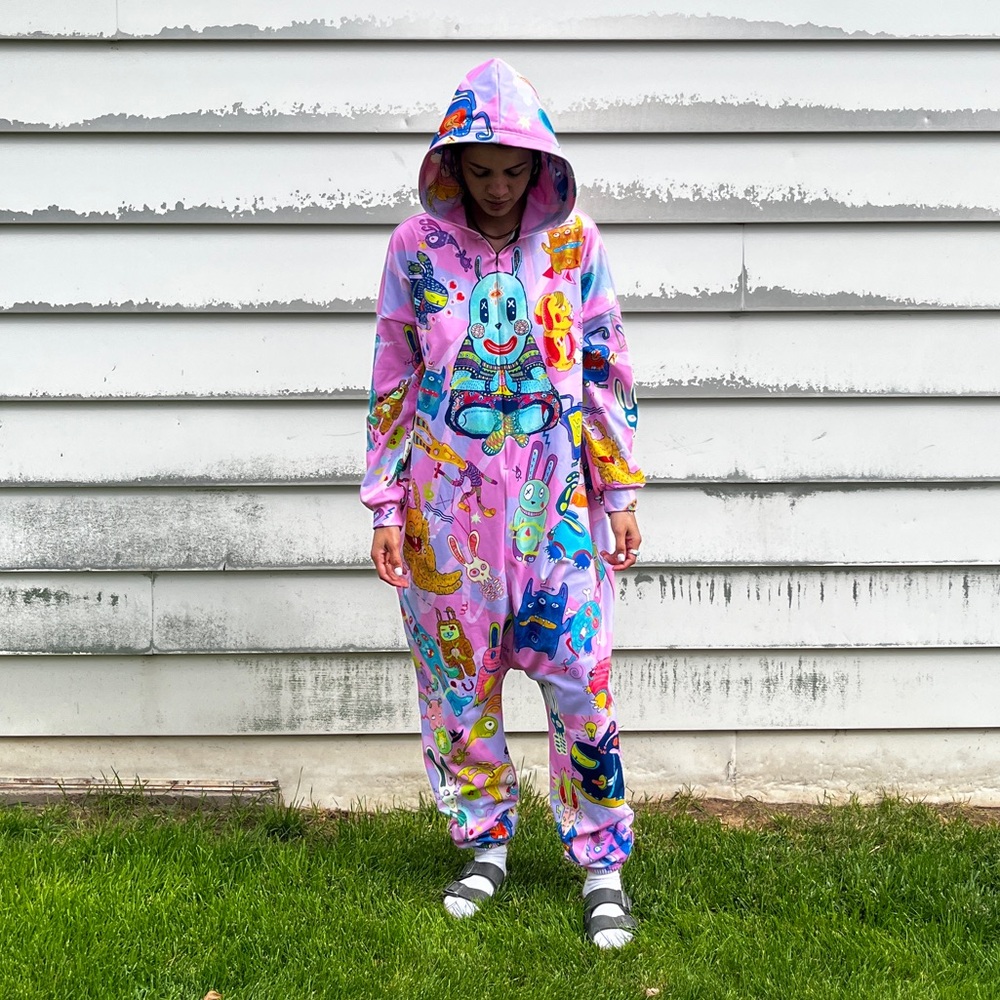 Badinka Oversized Adult Onesie Pink
